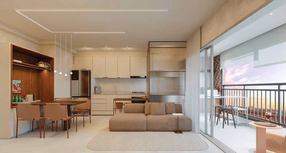 Living do apartamento de 62 m² — Riviera Home Resort