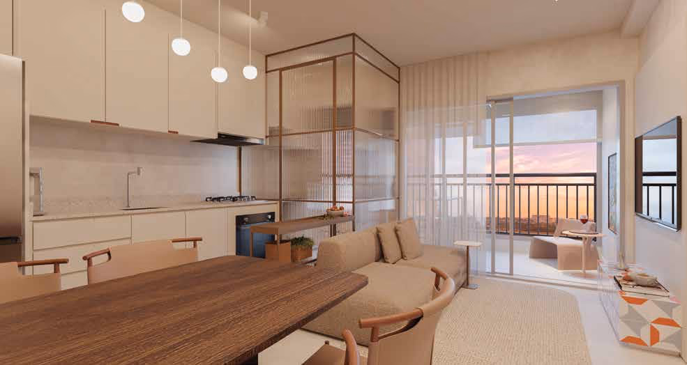 Living do apartamento de 65 m² — Riviera Home Resort