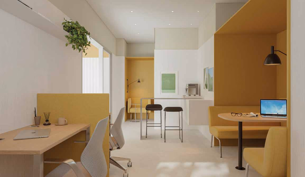 Perspectiva ilustrada — Coworking no Riviera Home Resort
