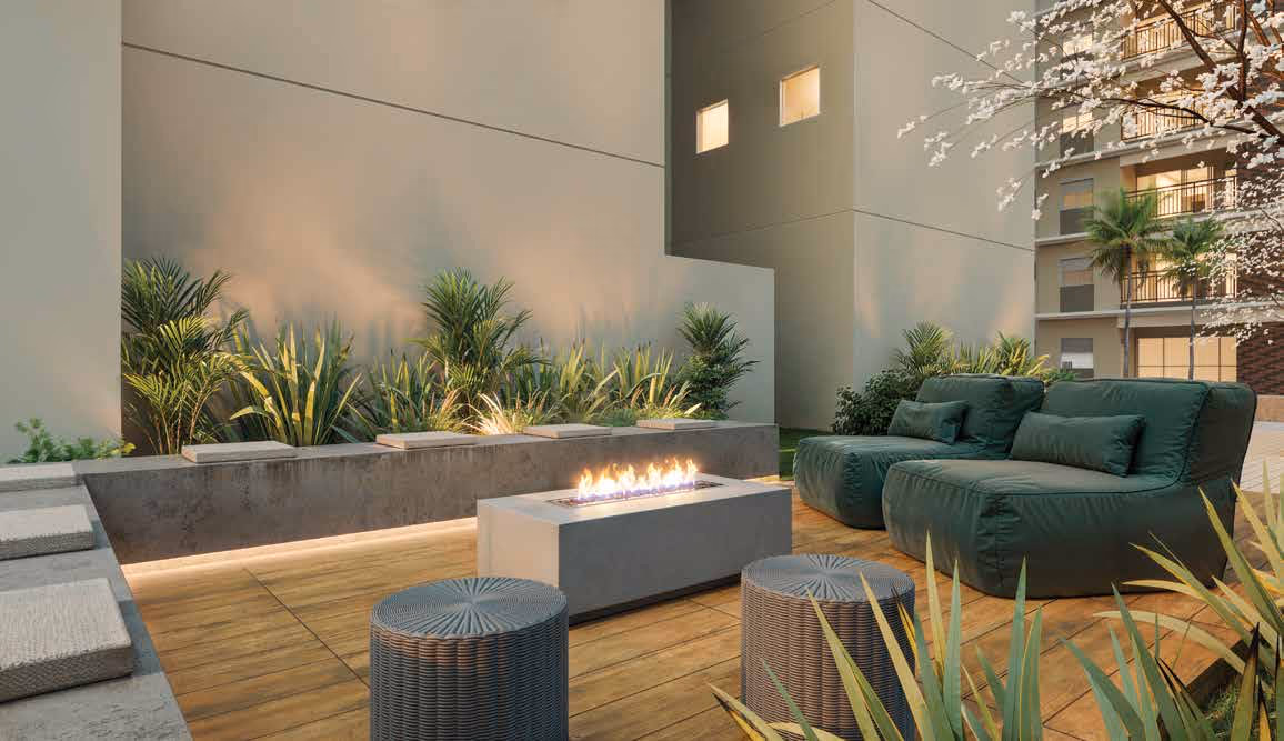 Perspectiva ilustrada — Fire lounge no Riviera Home Resort