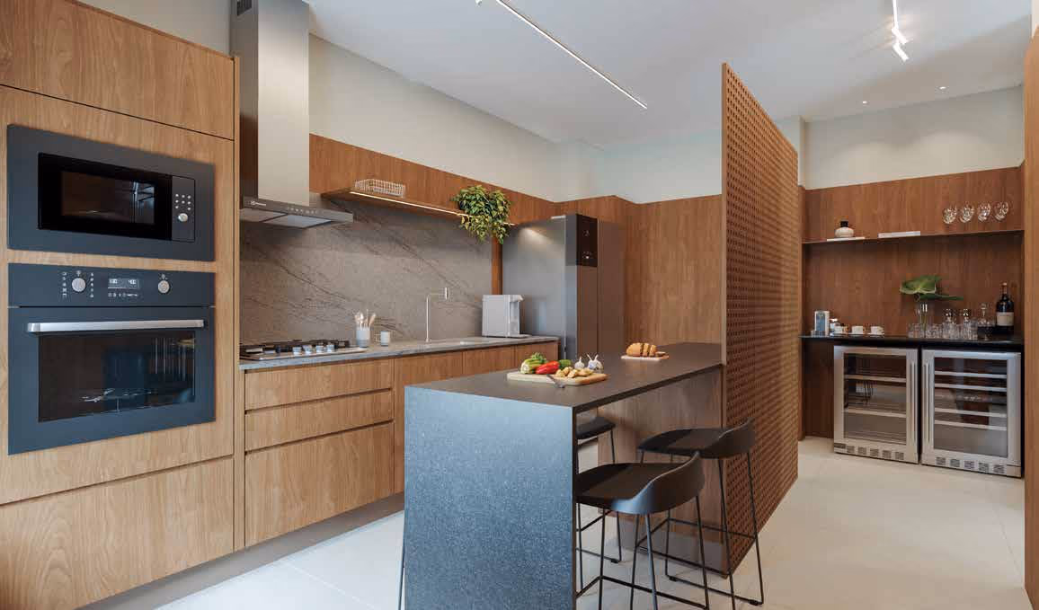 Perspectiva ilustrada — Espaço gourmet no Riviera Home Resort