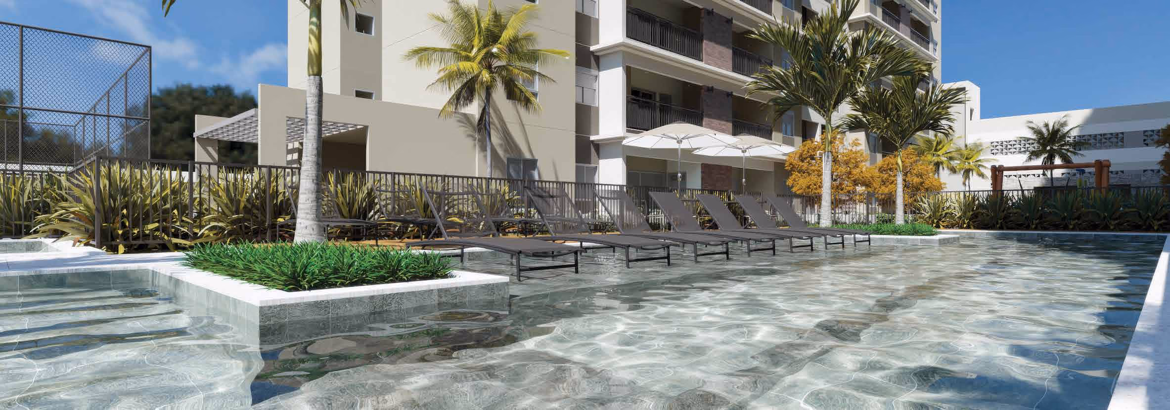 Perspectiva ilustrada — Piscina de clube no Riviera Home Resort